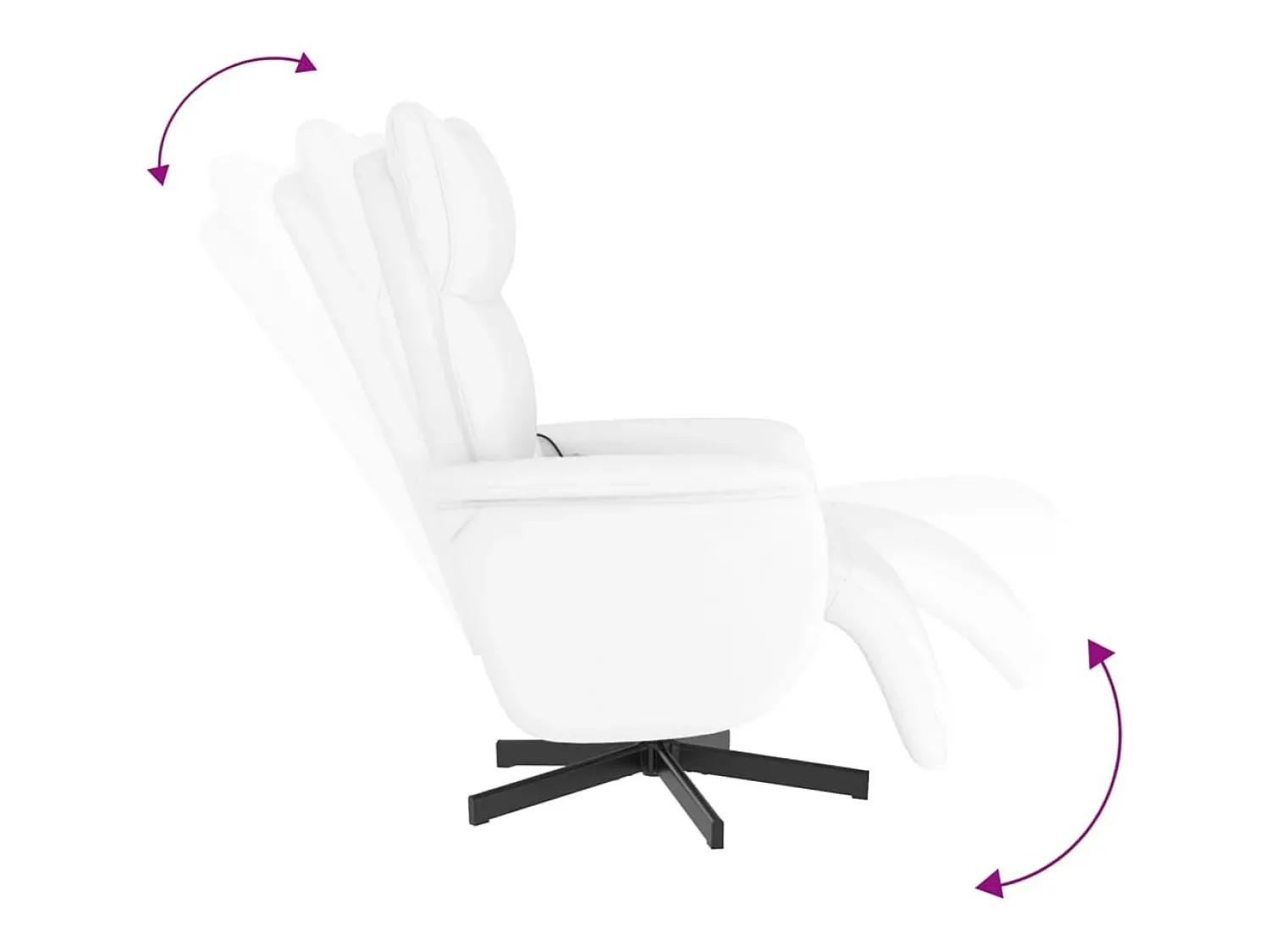 Hot Cadeira massagens reclinável comapoio pés couro artif. SHL151274 Branco