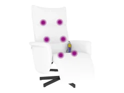 Hot Cadeira massagens reclinável comapoio pés couro artif. SHL151274 Branco