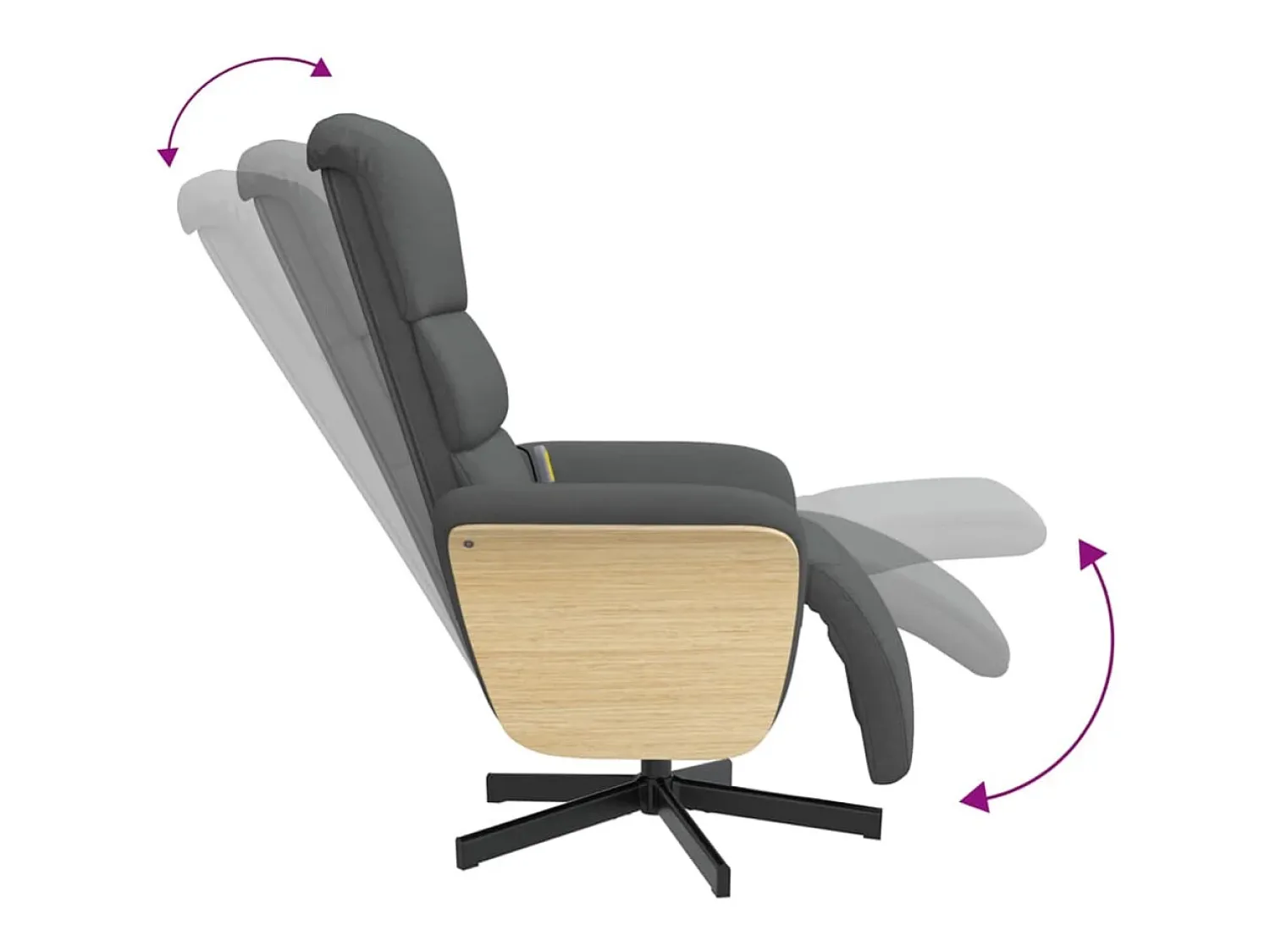 Best Cadeira massagens reclinável com apoio pés tecido cinza-escuro SHL239845 Cinza antracite