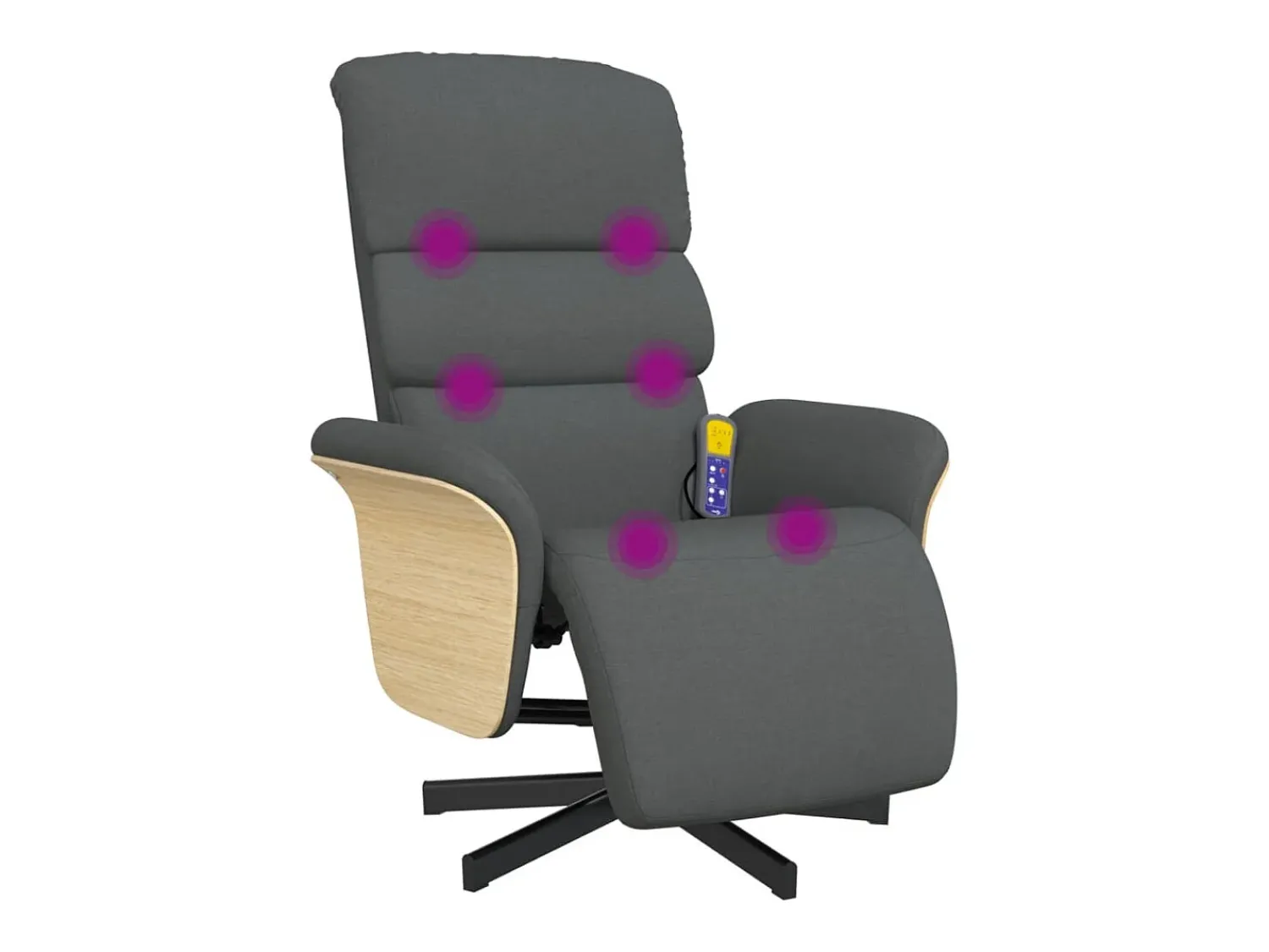 Best Cadeira massagens reclinável com apoio pés tecido cinza-escuro SHL239845 Cinza antracite