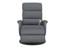 Cadeira massagens reclinável comapoio pés couro artificial cinza SHL447585^ Poltrona