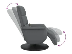 Cadeira massagens reclinável comapoio pés couro artificial cinza SHL447585^ Poltrona