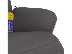 Poltrona* Cadeira massagens reclinável comapoio pés couro artificial cinza SHL36453 Cinzento