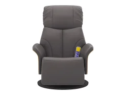 Poltrona* Cadeira massagens reclinável comapoio pés couro artificial cinza SHL36453 Cinzento