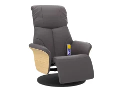 Poltrona* Cadeira massagens reclinável comapoio pés couro artificial cinza SHL36453 Cinzento