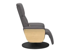 Poltrona* Cadeira massagens reclinável comapoio pés couro artificial cinza SHL36453 Cinzento
