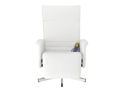 Discount Cadeira massagens reclinável comapoio pés couro artif. SHL700040 Branco