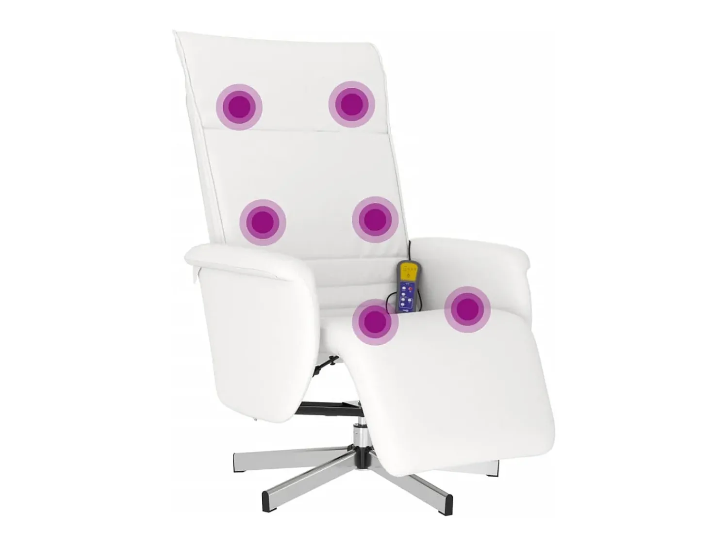 Discount Cadeira massagens reclinável comapoio pés couro artif. SHL700040 Branco