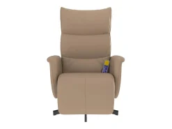 Poltrona| Cadeira massagens reclinável comapoio pés couro arti. cappuccino SHL623107 Castanho