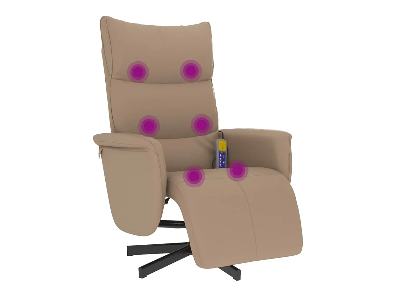 Poltrona| Cadeira massagens reclinável comapoio pés couro arti. cappuccino SHL623107 Castanho