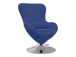 Poltrona|vidaxl Cadeira ovo Polícia Veludo Azul