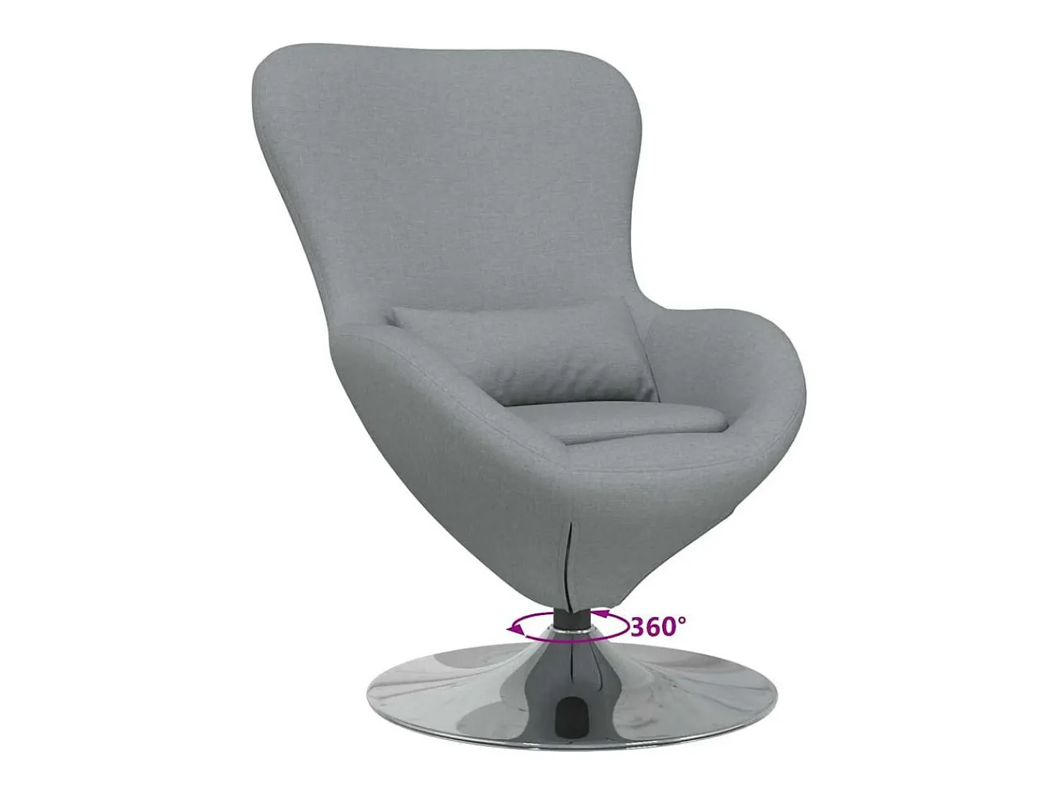 Poltrona*vidaxl Cadeira ovo Cinzento-claro 63 x 73 x 90 cm tecido Cinzento claro