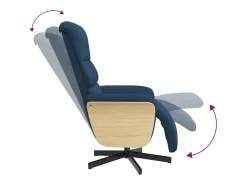 New vidaxl Cadeira reclinável c/ apoio de pés tecido Azul