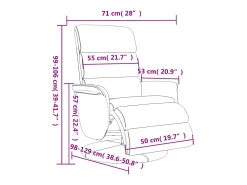 vidaxl Cadeira reclinável com apoio de pés couro artificial^ Poltrona