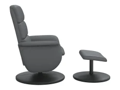 Poltrona*vidaxl Cadeira reclinável com apoio de pés couro artificial Cinzento