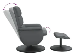 Poltrona*vidaxl Cadeira reclinável com apoio de pés couro artificial Cinzento