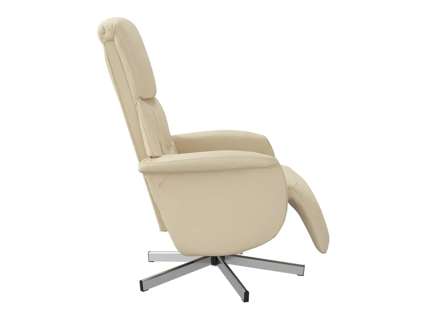 Poltrona* Cadeira reclinável com apoio de pés tecido PT566113 Creme