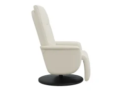 vidaxl Cadeira reclinável com apoio de pés couro artificial cor Creme