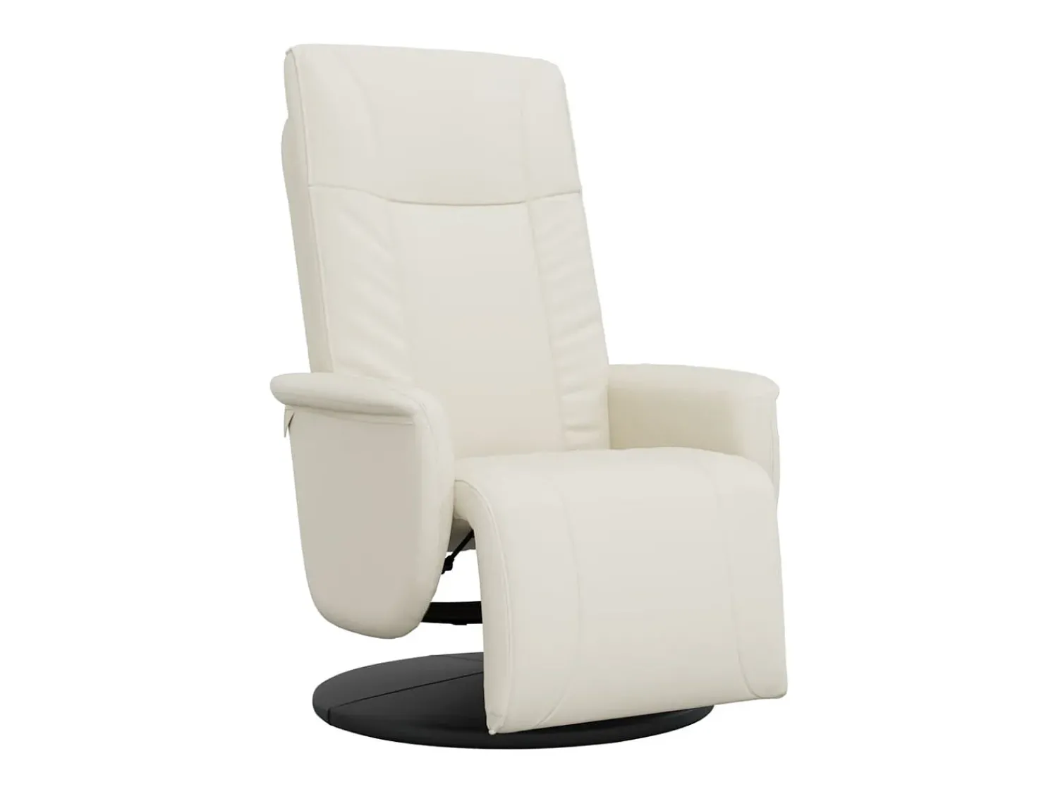 vidaxl Cadeira reclinável com apoio de pés couro artificial cor Creme