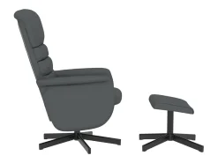 Poltrona*vidaxl Cadeira reclinável com apoio de pés couro artificial Cinzento