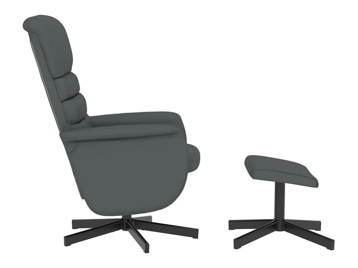 Poltrona*vidaxl Cadeira reclinável com apoio de pés couro artificial Cinzento