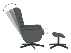 Poltrona*vidaxl Cadeira reclinável com apoio de pés couro artificial Cinzento