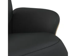 vidaxl Cadeira reclinável com apoio de pés couro artificial^ Poltrona