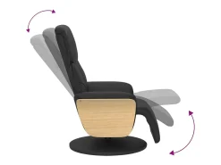 vidaxl Cadeira reclinável com apoio de pés couro artificial^ Poltrona