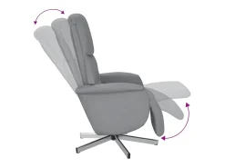 Outlet vidaxl Cadeira reclinável com apoio de pés tecido cinzento-claro Cinzento claro
