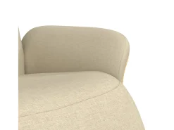 New vidaxl Cadeira reclinável com apoio de pés tecido Creme