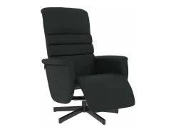 Poltrona* Cadeira reclinável com apoio de pés couro artificial PT822590 Preto