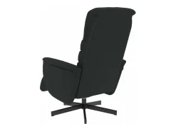 Poltrona* Cadeira reclinável com apoio de pés couro artificial PT822590 Preto