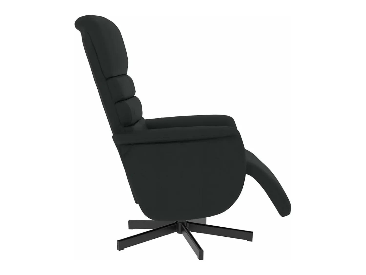 Poltrona* Cadeira reclinável com apoio de pés couro artificial PT822590 Preto