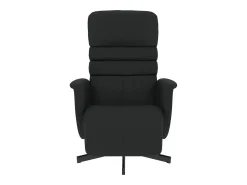 Poltrona* Cadeira reclinável com apoio de pés couro artificial PT822590 Preto