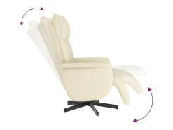 Outlet vidaxl Cadeira reclinável com apoio de pés couro artificial cor Creme