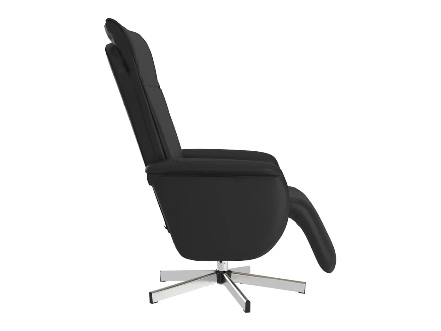 Poltrona* Cadeira reclinável com apoio de pés couro artificial PT784205 Preto