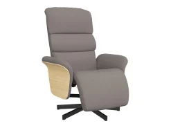 Poltrona|vidaxl Cadeira reclinável com apoio de pés tecido cinzento-acastanhado Taupe