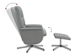 Poltrona|vidaxl Cadeira reclinável com banco p/ pés tecido -claro Cinzento