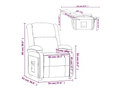 Clearance vidaxl Cadeira reclinável veludo -escuro Cinzento