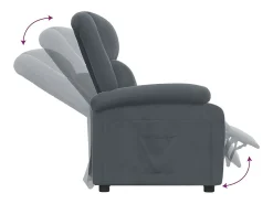 Clearance vidaxl Cadeira reclinável veludo -escuro Cinzento