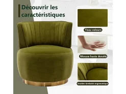 DripeX Cadeira Redonda Blataforma em Tecido de Loop Green Green - Backrest ergonômico - MAX 150KG - 62,5X62X69.5CM^ Poltrona