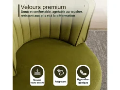 DripeX Cadeira Redonda Blataforma em Tecido de Loop Green Green - Backrest ergonômico - MAX 150KG - 62,5X62X69.5CM^ Poltrona