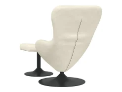 Poltrona| Cadeira Relax | Cadeira com Puff 63x73x90 cm Veludo SHL93542 Creme