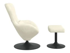 Poltrona| Cadeira Relax | Cadeira com Puff 63x73x90 cm Veludo SHL93542 Creme