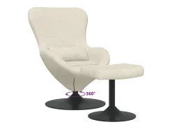 Poltrona| Cadeira Relax | Cadeira com Puff 63x73x90 cm Veludo SHL93542 Creme