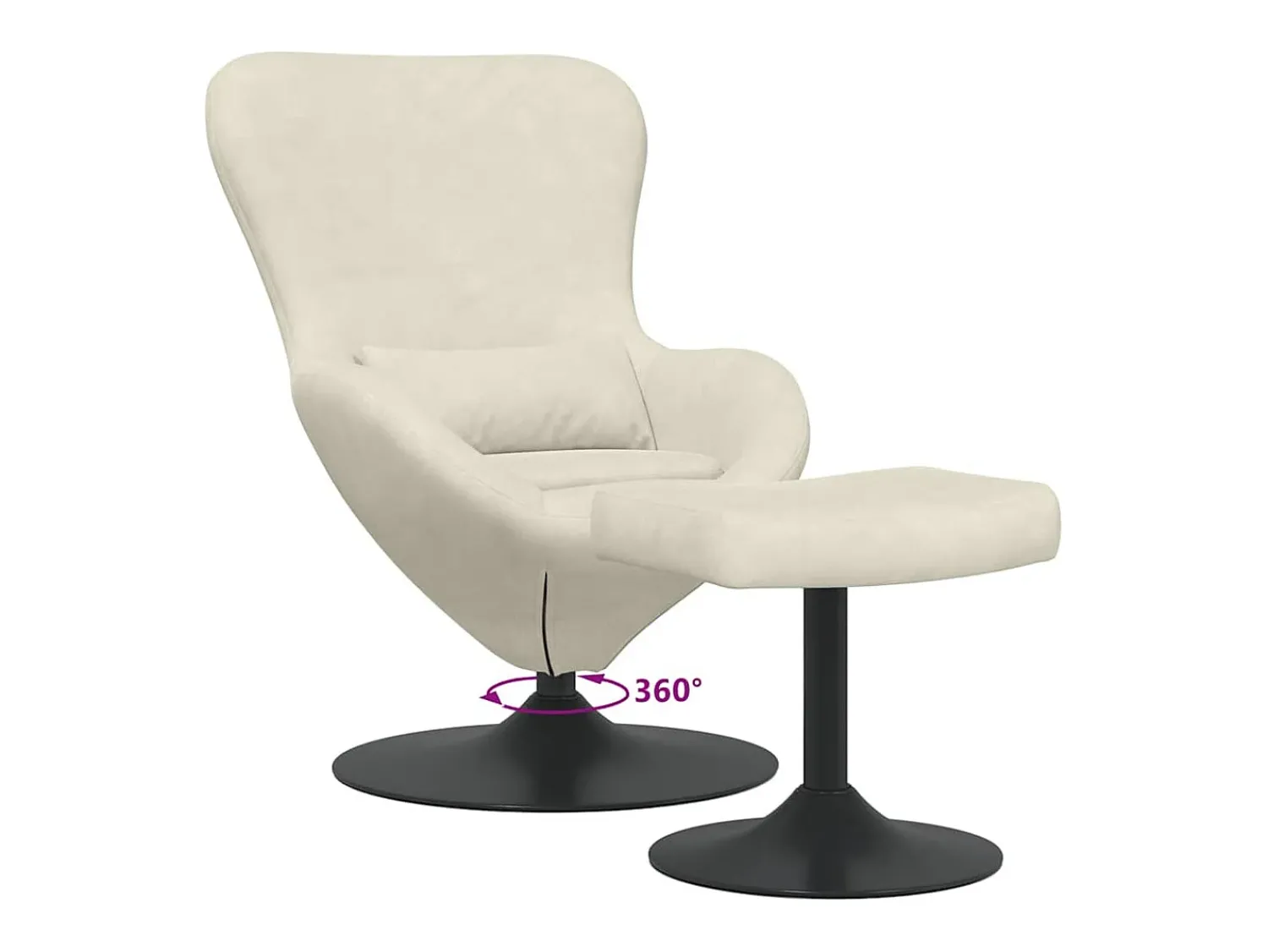 Poltrona| Cadeira Relax | Cadeira com Puff 63x73x90 cm Veludo SHL93542 Creme