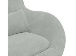 Poltrona* Cadeira Relax | Cadeira com Puff Cinzento-claro 63x73x90 cm Veludo SHL26587 Cinzento claro