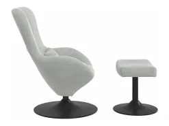 Poltrona* Cadeira Relax | Cadeira com Puff Cinzento-claro 63x73x90 cm Veludo SHL26587 Cinzento claro