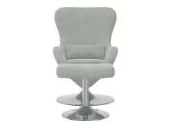 Poltrona* Cadeira Relax | Cadeira com Puff Cinzento-claro 63x73x90 cm Veludo SHL26587 Cinzento claro