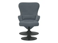 Poltrona* Cadeira Relax | Cadeira com Puff Cinzento escuro 63x73x90 cm Veludo SHL957806 Cinza antracite